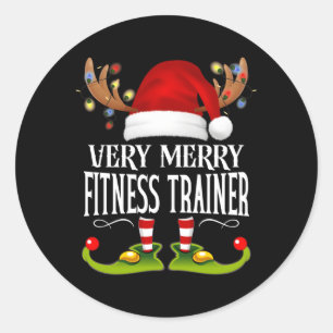 Sehr Merry X-Mas Fitness Trainer Runder Aufkleber