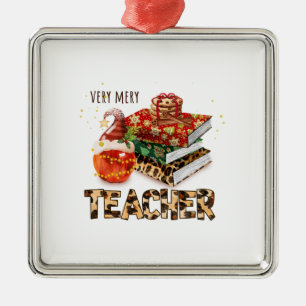 Sehr mery Teacher Ornament Aus Metall