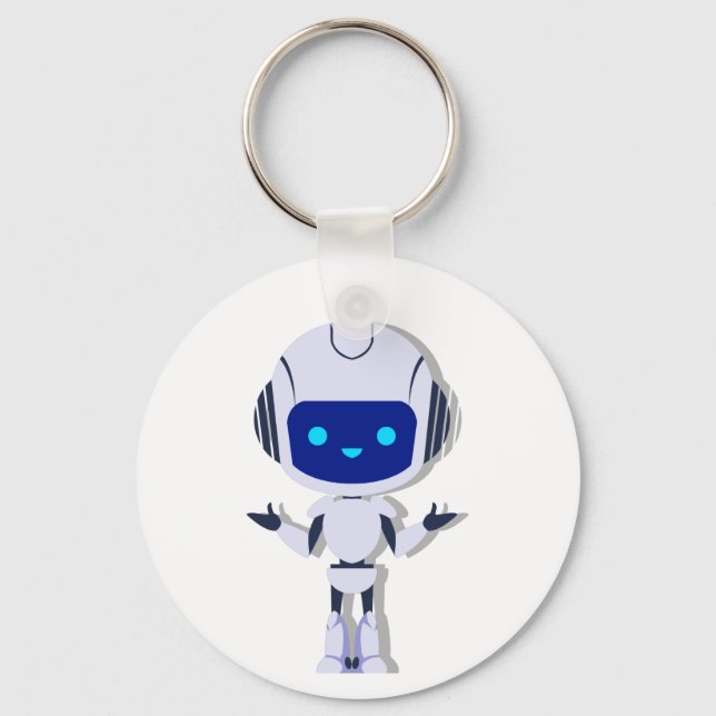 sehr modernes Roboterdesign Schlüsselanhänger (Vorderseite)