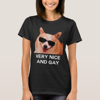 Sehr nette und Gay Hund Brille Meme T-Shirt