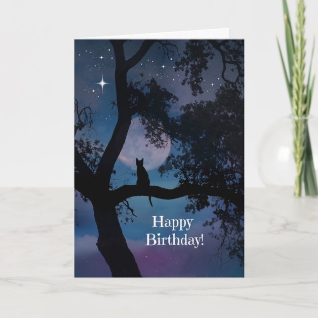Sehr Niedliche Cat Birthday Card, Wünsche wahr wer Karte (Vorderseite)