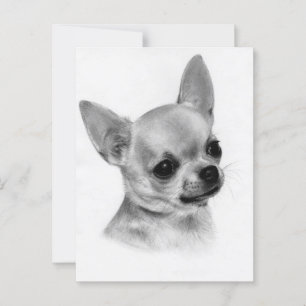 Sehr Niedliche Handgemalte Chihuahua Art Postkarte