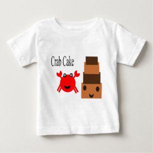 Sehr niedliche Krabbe mit Kuchen Baby T-shirt
