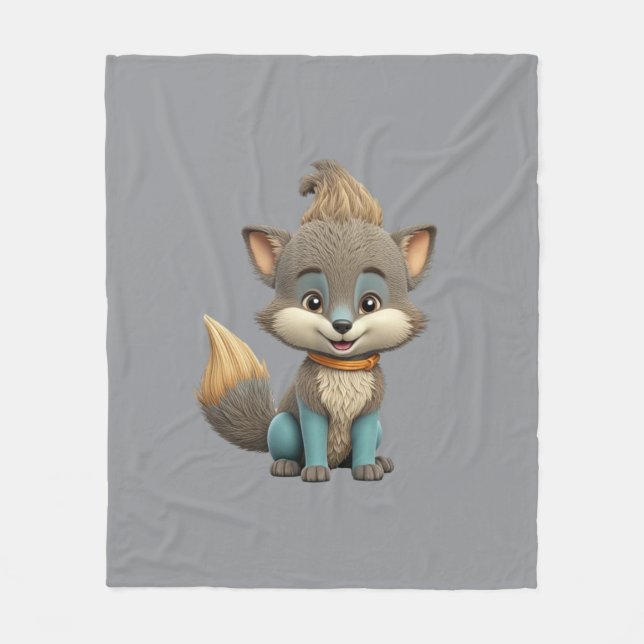Sehr Niedlicher Fox Fleecedecke (Vorderseite)