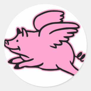 Sehr Niedlicher rosa Schwein Runder Aufkleber