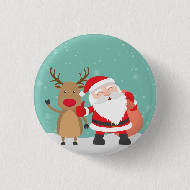 Sehr niedlicher Weihnachtsmann- und Button (Vorderseite)