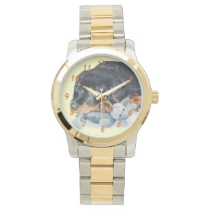 sehr niedliches Bild von Welpen Rottweiler Armbanduhr