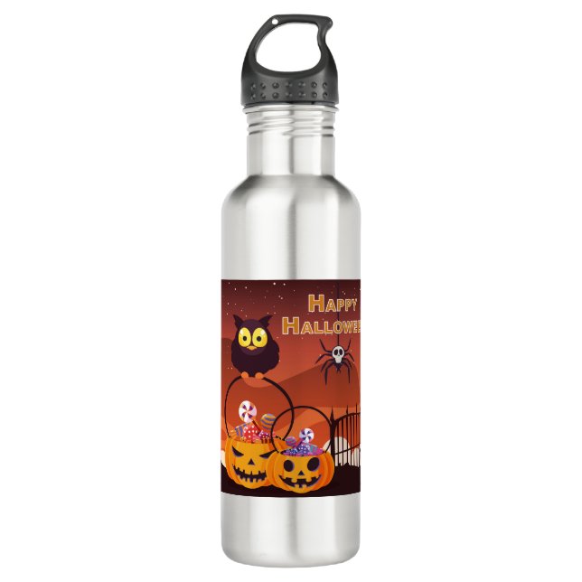 Sehr Niedliches Halloween-Design Edelstahlflasche (Vorderseite)