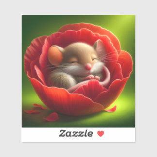 Sehr Niedliches Schlafen von Babymäuse Aufkleber
