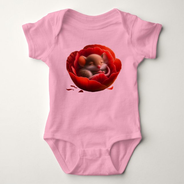 Sehr Niedliches Schlafen von Babymäuse Baby Strampler (Vorderseite)