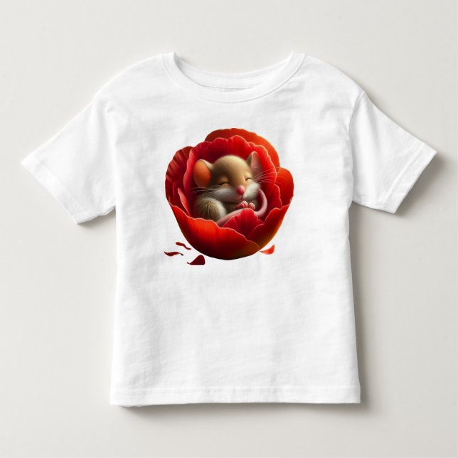 Sehr Niedliches Schlafen von Babymäuse Kleinkind T-shirt (Vorderseite)
