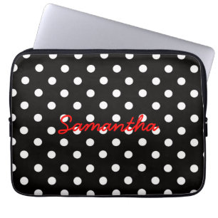 Sehr Niedliches Schwarz-weißes Polka Dot Muster Mo Laptopschutzhülle