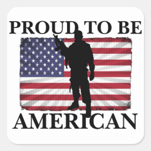 Sehr patriotisch Stolz, Amerikaner zu sein Amerika Quadratischer Aufkleber