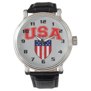 Sehr Patriotischer amerikanischer Flaggenschild Armbanduhr