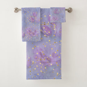 Sehr peri Aquarell, Rose, Tulpen Badhandtuch Set