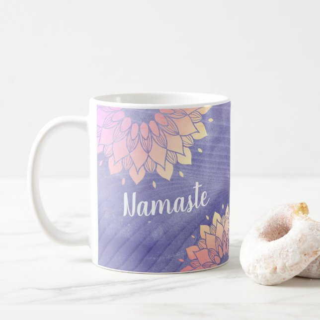 Sehr Peri Lila Yoga Instructor Rose Gold Mandala Kaffeetasse (Mit Donut)