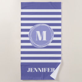 Sehr Peri Streifen Monogramm Custom   Strandtuch