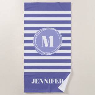 Sehr Peri Streifen Monogramm Custom Strandtuch