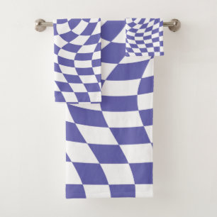 Sehr Peri verwarfene Karos Retro Psychedelic    Badhandtuch Set