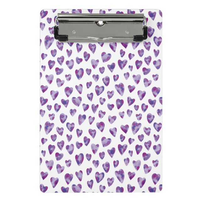 Sehr Peri Wasserfarbenherz Mini Klemmbrett (Vorderseite)