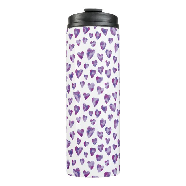 Sehr Peri Wasserfarbenherz Thermosbecher (Vorderseite)