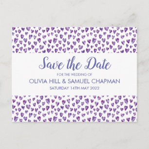 Sehr Peri Watercolor Herzkarte Save the Date Ankündigungspostkarte