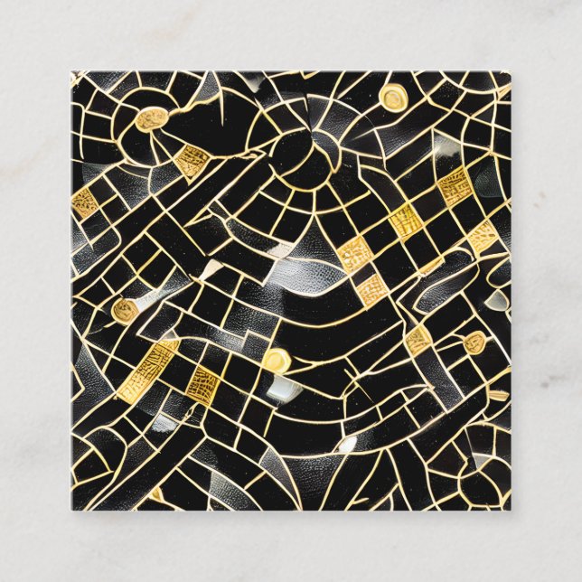 Sehr Rendered Polished Black Obsidian und Garnet G Quadratische Visitenkarte (Vorderseite)