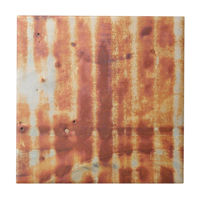 Sehr robuste Metallaußenwand eines ländlichen Ausb Fliese (Vorderseite)