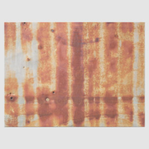 Sehr robuste Metallaußenwand eines ländlichen Ausb Seidenpapier