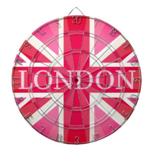 Sehr rosa LONDON Vintage klassisches UK-Flaggen-De Dartscheibe