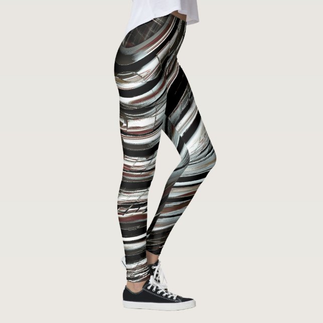 Sehr rustikale Silberstreifen oder kreisförmige Au Leggings (Rechts)