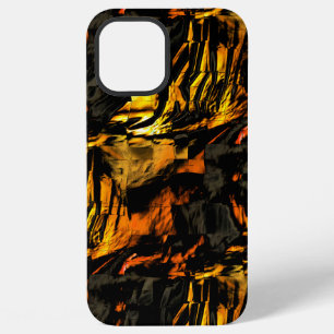 Sehr rustikale verbrannte goldene, abstrakte Mosai iPhone 12 Pro Max Hülle