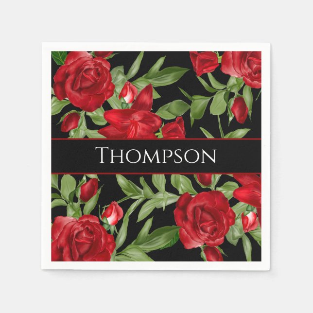 Sehr schön Rot und Schwarz mit Red Trial Custom Serviette (Vorderseite)