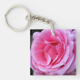 Sehr schöner rosa Rose Acrylic Schlüsselanhänger