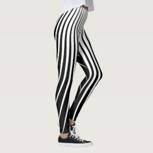 Sehr Schwarz-weißes Streifenmuster Leggings