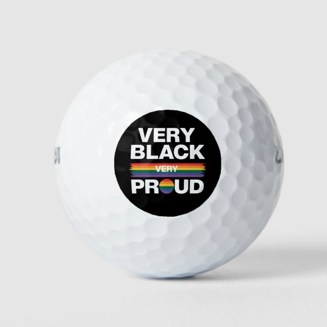 Sehr schwarzer, sehr stolzer LGBT-Gay Pride Golfball (Vorderseite)