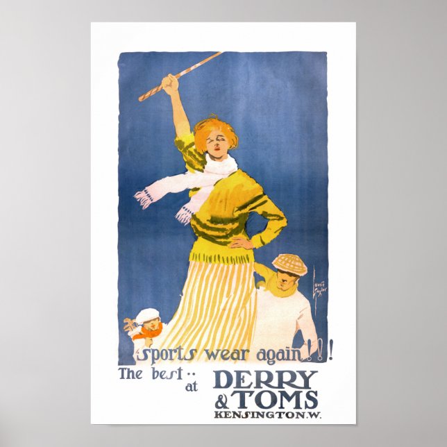 Sehr selten Derry & Toms Vintage Poster wiederherg (Vorne)