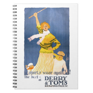 Sehr selten Derry & Toms Vintage Poster wiederherg Notizblock