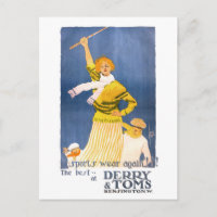 Sehr selten Derry & Toms Vintage Poster wiederherg