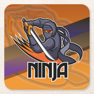 Sehr Spaß Ninja Krieger Zeichnend Untersetzer Set