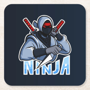 Sehr Spaß Ninja Krieger Zeichnend Untersetzer Set