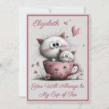 Sehr süße Katzen Valentinstag-Grußkarte