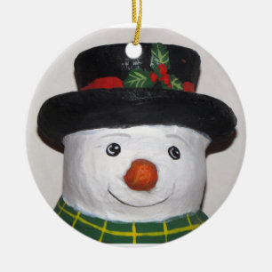 Sehr süße Schneemann-Dekoration Keramikornament