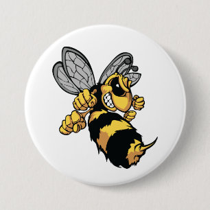 Sehr verärgerter Bienen-Knopf Button