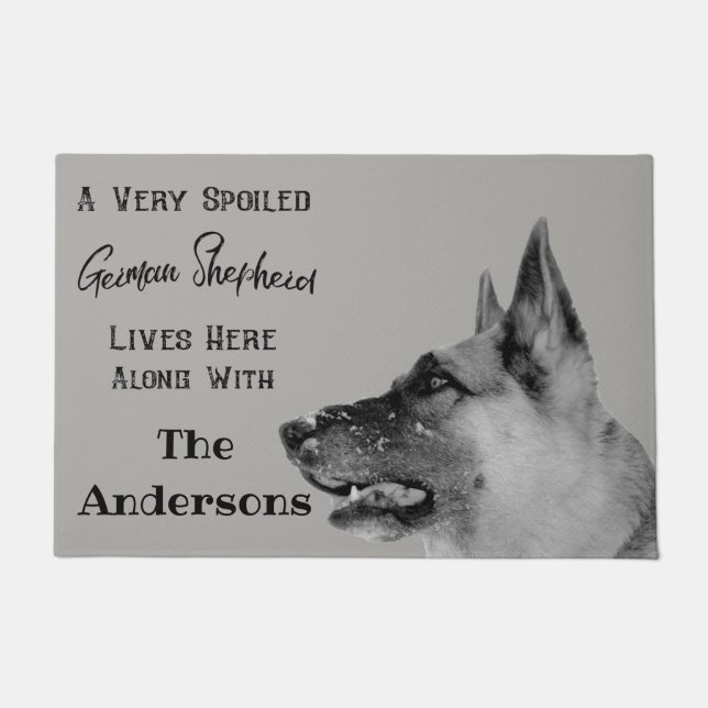 Sehr verdorbener Schäferhund-Hund Fußmatte (Vorderseite)