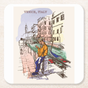 Sehr viel Spaß Venedig Italien Sketch Untersetzer 