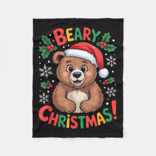 Sehr Weihnachten Süßer Bär Weihnachtsmann Lustiger Fleecedecke