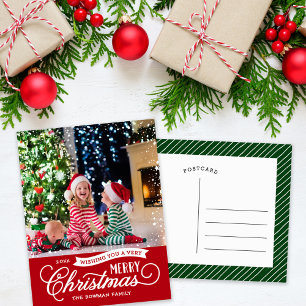 Sehr Weihnachtliche Foto Schrift Feiertagspostkarte