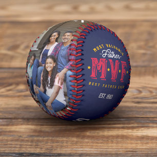 Sehr wertvoll Vater MVF Custom Two Foto Monogram Baseball