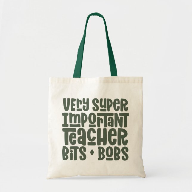 Sehr wichtig Lehrer Moderne Typografie Geschenk Tragetasche (Vorne)